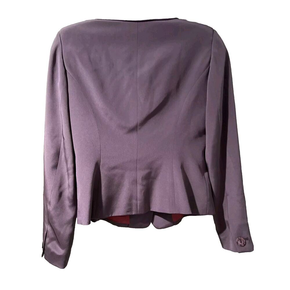 Tahari Womens Blazer Jacket Heart Buttons Silk Purple Size 4 A001628 - Picture 2 of 9